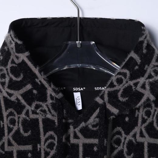 WY1468SDSA男士秋冬新款痞帅男装潮牌撞色绒毛抽象连帽卫衣百搭时尚上衣 商品图2