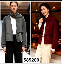 585200围脖V领羊绒外套 商品图0