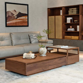 【中古风-ZG221/ZG222茶几】黑胡桃/客厅/茶几