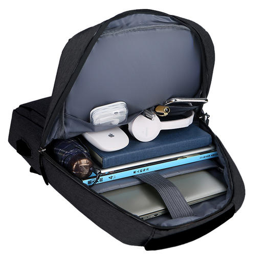 驿客简纯商务双肩包升级款EKB-8007 黑色 商品图1