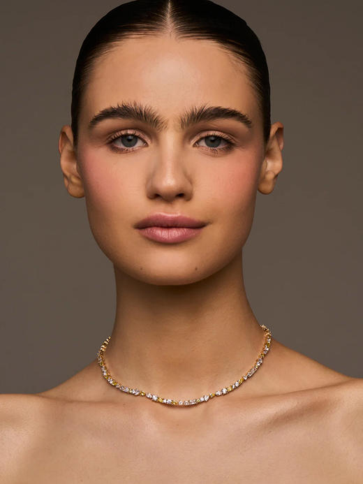 订购8周到｜Lili Claspe-Mavis Tennis-网球 金色 双色锆石 项链［美国设计师］ 商品图0