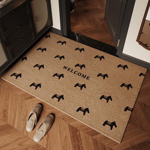 第二件0元!【马年新款地垫】26年新款圈绒地垫 家用玄关入户门地垫 刮泥蹭土耐脏防滑易打理脚垫 商品图6