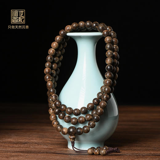 天然文莱黑棋沉香佛珠 沉水级 7mm*108颗 22.6克 SP9929 商品图0
