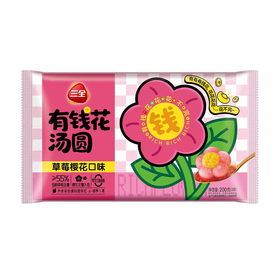 三全200g草莓樱花味有钱花汤圆