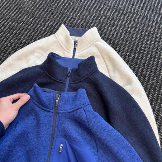 情侣款针织摇粒绒拉链开衫外套！2025秋冬休闲运动立领夹克卫衣保暖抓绒衣！ 商品图2