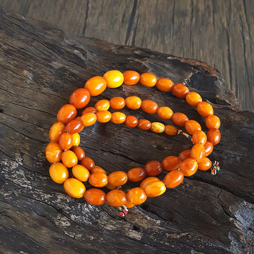 【天然正品】天然满蜜鸡油黄约13.1*9.8MM老蜜蜡多圈手串项链两用款13.1*9.8MM（皆取最大值）链长：30CM女士281125NJM10 特价 商品图2