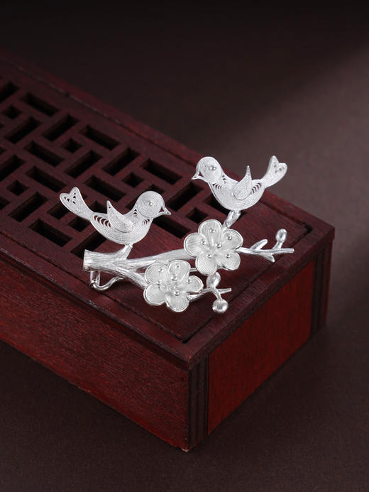 子佩集S990银【嫣然啼语】胸针【MXXZ007】纯银花丝2412 商品图0