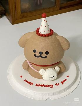立体线条小狗卡通蛋糕-低糖处理无添加