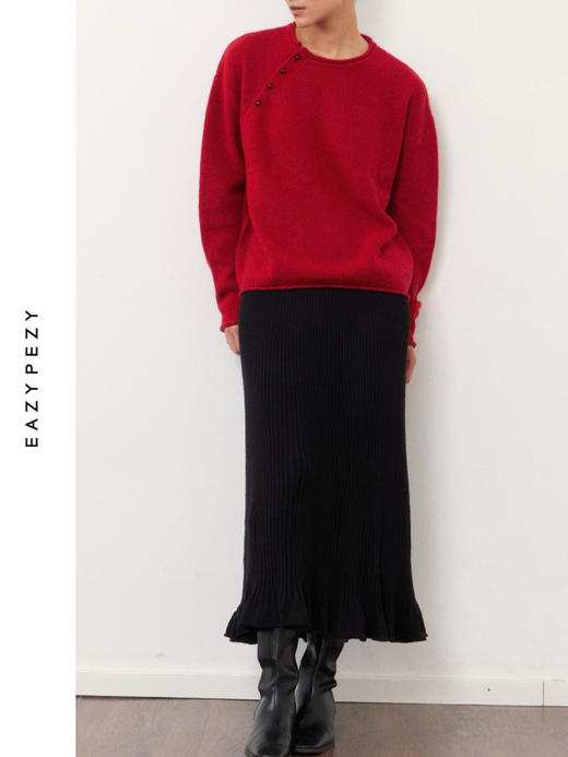 新中式斜门襟羊绒衫 商品图3