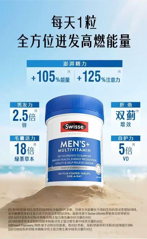 现货 Swisse 男士活力复合维生素120粒 商品图1