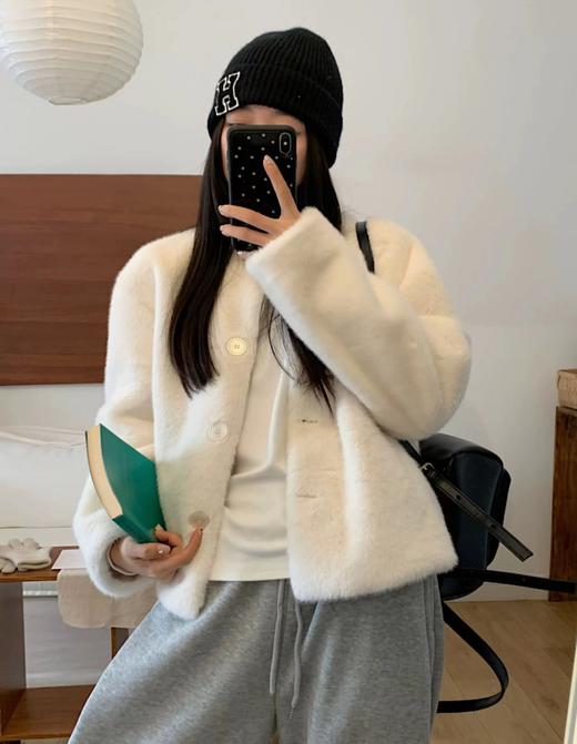 D120224冬季新款奶里奶气很好rua仿貂毛环保皮草毛毛外套 商品图9