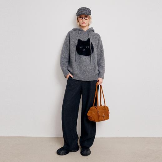 【商场同款】麦檬冬慵懒风休闲可爱毛针织衫4FA235641 商品图1