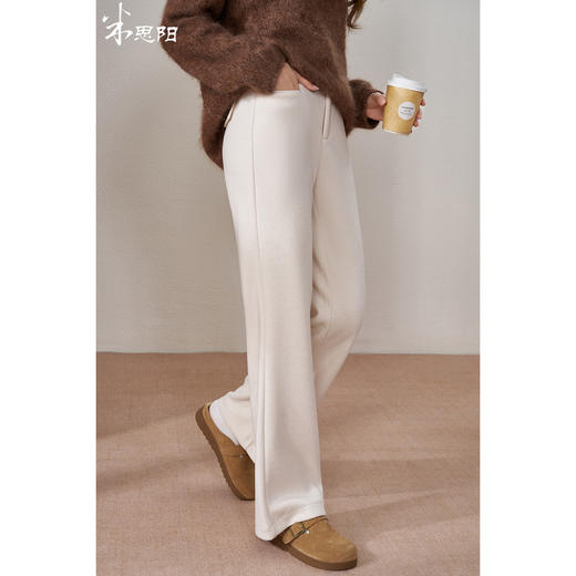 米思阳锁暖醋酸羊毛裤 100cm裤长小个子必入 2025冬季新款通勤优雅高腰舒适醋酸羊毛直筒裤女5757 商品图0