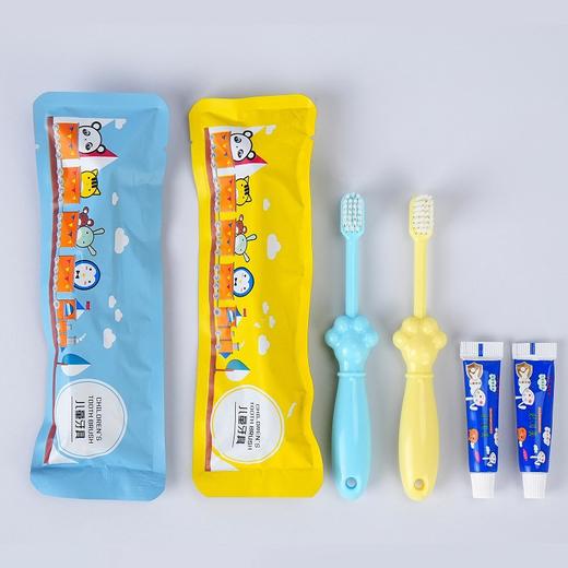 小孩儿童一次性牙刷牙膏酒店民宿用宾馆亲子拖鞋软毛牙具套装批发 商品图3