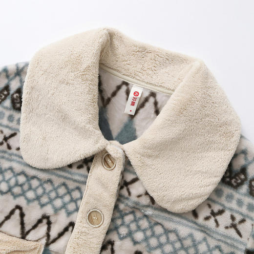 芬腾珊瑚绒新款睡衣女秋季加绒加厚波西米亚风可外穿家居服套装 商品图2