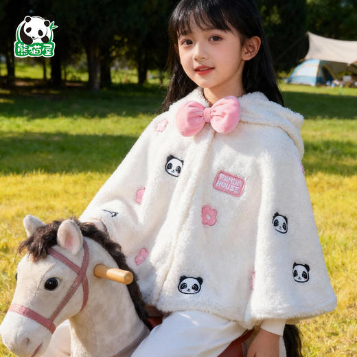 熊猫屋PANDAHOUSE 潘兜毛绒披风-蝴蝶结  送纸袋 商品图2