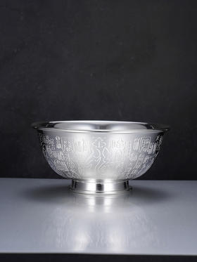 子佩集S999银【百福聚财】碗摆件【FS021】纯银餐具2412