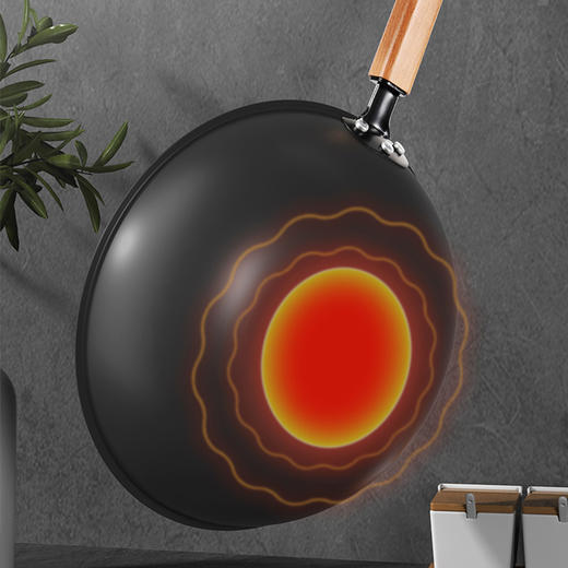 康巴赫深氮精铁炒锅氮化锅家用无涂层爆炒锅 商品图4