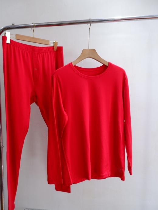 二店y 【红豆】93棉氨纶 薄款，新年鸿运保暖衣套装 商品图1