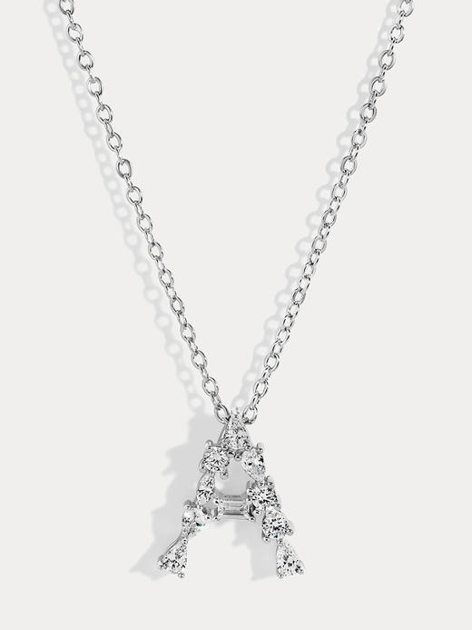 订购8周到｜Lili Claspe-Mavis Letter-字母 银色 锆石 吊坠 项链［美国设计师］ 商品图1