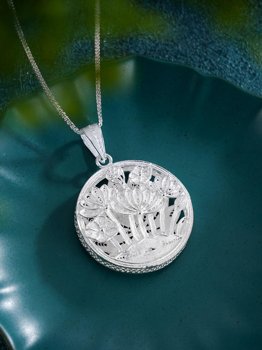 子佩集S990银【沁莲念雪】吊坠【LDZ000012】纯银花丝(不含链)2412 商品图2