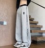 D120217水洗磨毛刺绣串标相拼加绒加厚休闲运动裤 商品缩略图1