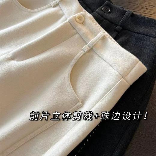 D120226冬季羊毛醋酸明线休闲通勤毛呢直筒镰刀阔腿裤 商品图11