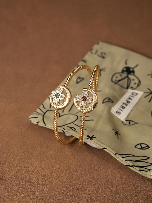 北京仓｜Diaperis Paris-HINA-月亮女神 绿色 碧玺 开口 手镯［法国设计师］ 商品图3