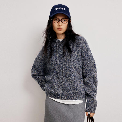 【商场同款】麦檬冬简约花色休闲连帽套头毛衫4GA233161 商品图0