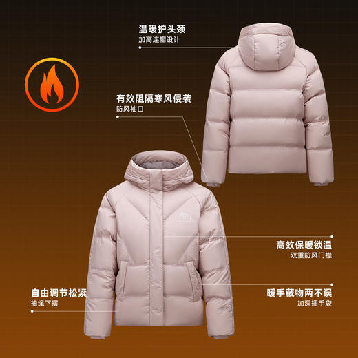 安踏多彩羽绒服丨防泼水女连帽保暖棉服冬季新款面包服162618906 商品图2