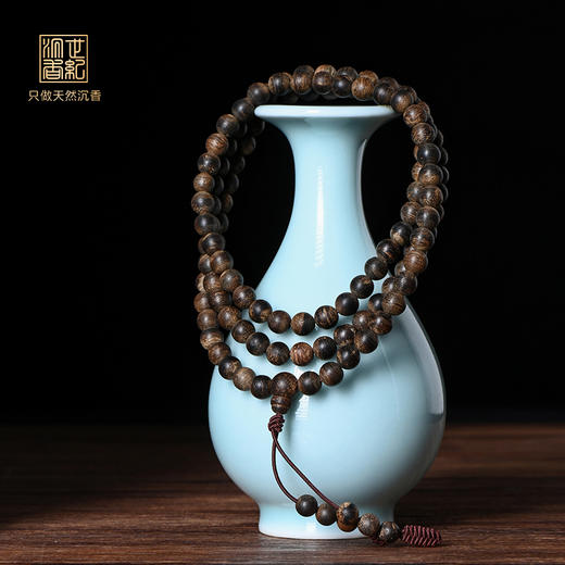 天然老加里曼丹沉香佛珠 沉水级 6.2mm*108颗 15.9克 SP10769 商品图0