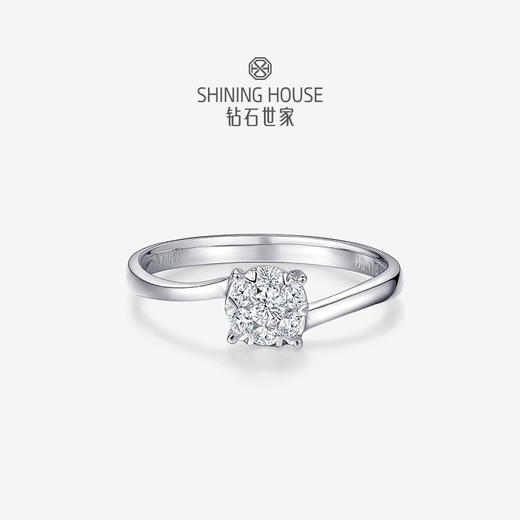 【甄选钻饰】【专享】钻石世家  幸福花球系列 18K金钻石戒指 显钻钻石戒指简约钻戒 浪漫捧花设计（主石约0.16ct） 商品图1
