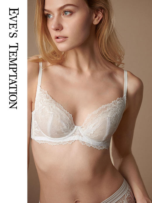 夏娃的诱惑嘉希组内衣女夏季薄款软钢圈超薄性感蕾丝文胸上托聚拢防下垂 商品图1