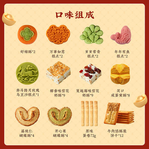 【三层食匣年礼】悠享时2026春节年货礼盒装中式糕点过年走亲戚送礼品新年高端点心团购1008g 商品图8