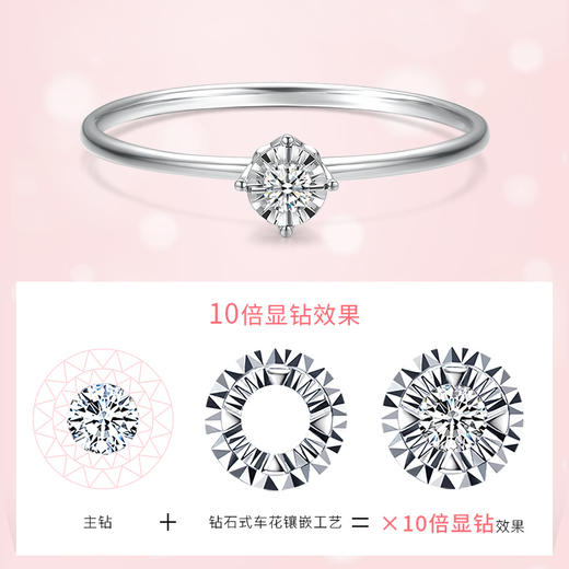 【甄选钻饰】【专享】钻石世家 [惜]系列 18K金钻石戒指 显钻钻石戒指简约钻戒 星芒切割镶嵌术 钻石世家专款钻饰（主石约0.03ct） 商品图5