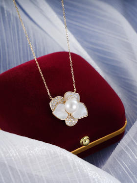 子佩集S925银珍珠套链【XXTL085】纯银镀金珍珠项链2412