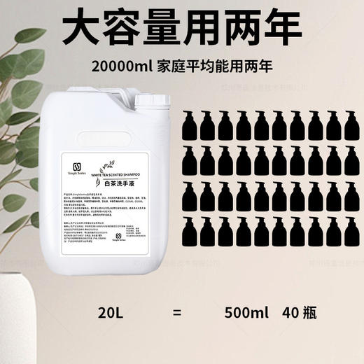 大桶20L白茶洗手液清洁温和泡沫补充液 家用酒店餐厅商用大瓶批发 商品图1