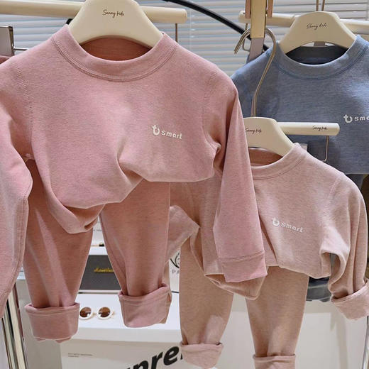 【YW】无忧购儿童秋冬季保暖睡衣中小童家居服宝宝羊毛蚕丝套装男女童秋衣秋裤（截单后3-5天发货) 商品图3