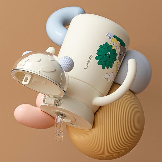 [屁侠推荐]taoqibaby淘气宝贝婴儿潮熊保温杯宝宝学饮鸭嘴儿童水杯外出吸管一岁奶瓶防呛 商品图0