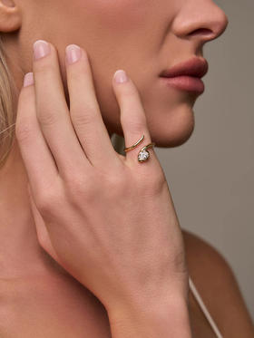 订购8周到｜Lili Claspe-Drew-德鲁 金色 锆石 戒指［美国设计师］