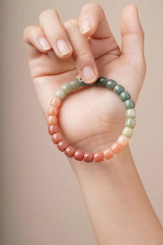 天然菩提根桶珠双拼色糖果色直切手珠手串 商品图9