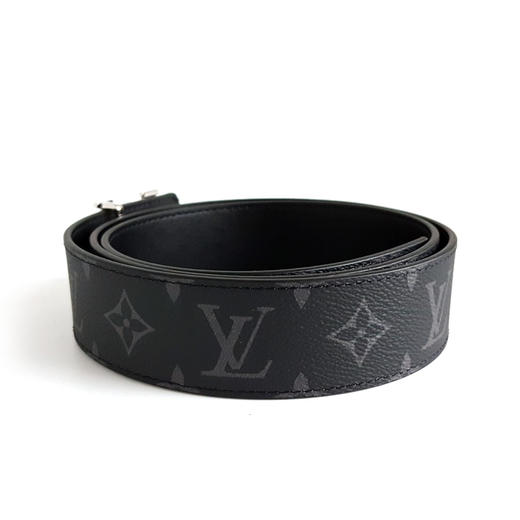 【全新】LV路易威登LV LINE 40毫米双面腰带M8404T男士经典黑色老花纹镂空银头双面腰带皮带男士261125AK02 商品图3