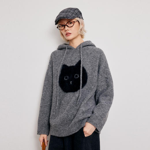 【商场同款】麦檬冬慵懒风休闲可爱毛针织衫4FA235641 商品图3