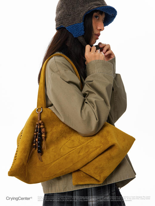 CryingCenter 反毛皮 中号单肩包饺子包（有串珠） 哭喊中心 商品图5