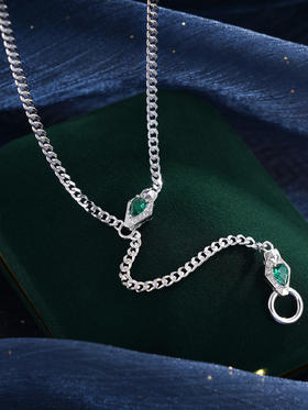 子佩集S925银【绿眼灵蛇】套链【FYL-1132】纯银时尚项链2412