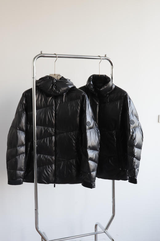 M0nc法萌 Y0nne 斜纹拼接可拆卸连帽羽绒服外套 YR188 商品图1