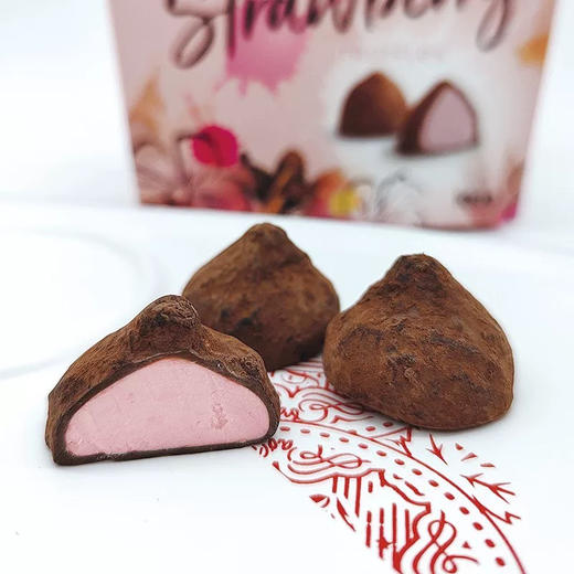 比利时佛兰德斯松露形软心巧克力制品草莓味100g 商品图1