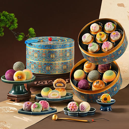 【景上御宴礼盒】皇家高端中式糕点礼盒送礼西安特产文创礼品手工菓子糕点年货礼品801g 商品图1