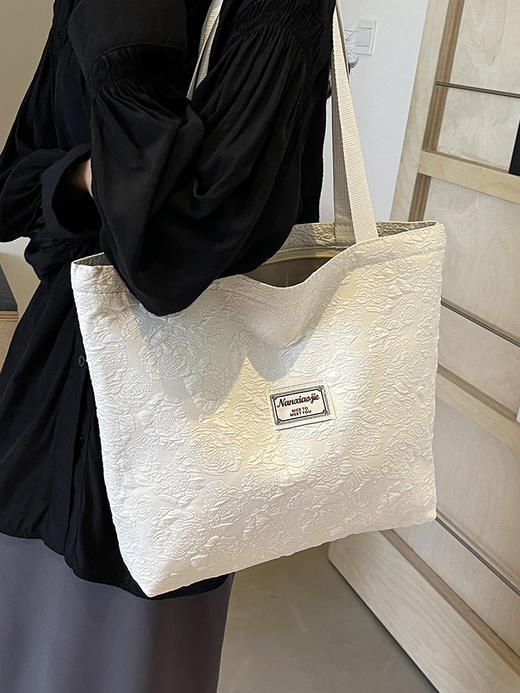 韩国ins小众帆布包包 简约随性百搭包 新款时尚通勤托特包 女大学生上课单肩包 商品图4