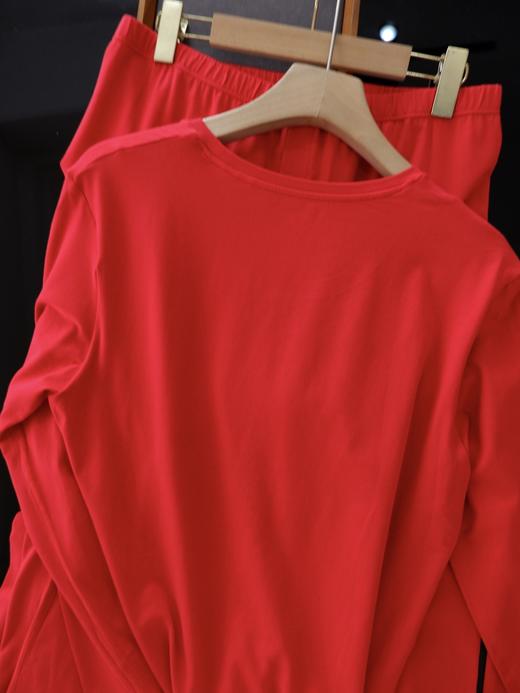 二店y 【红豆】93棉氨纶 薄款，新年鸿运保暖衣套装 商品图2